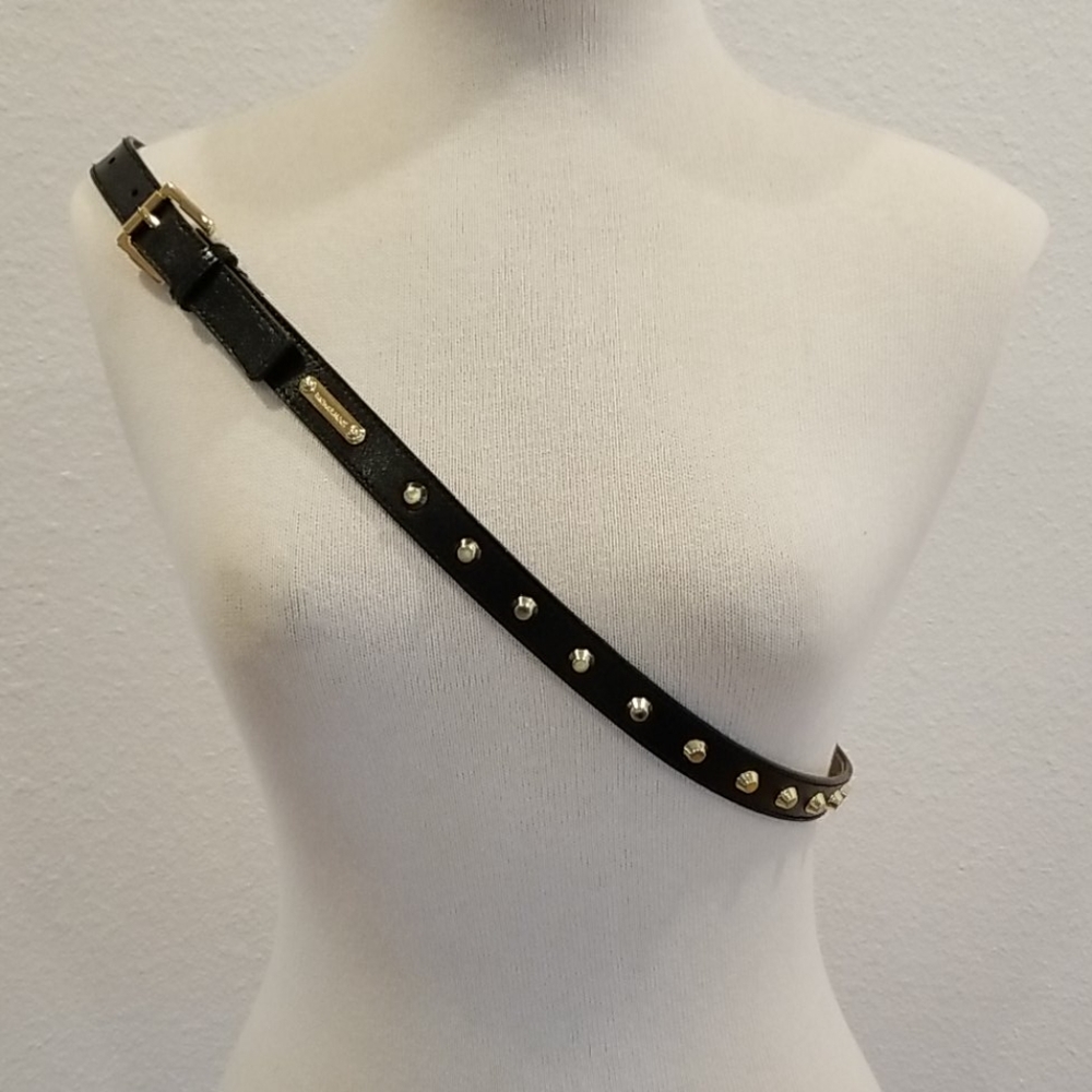 Black gold stud belt